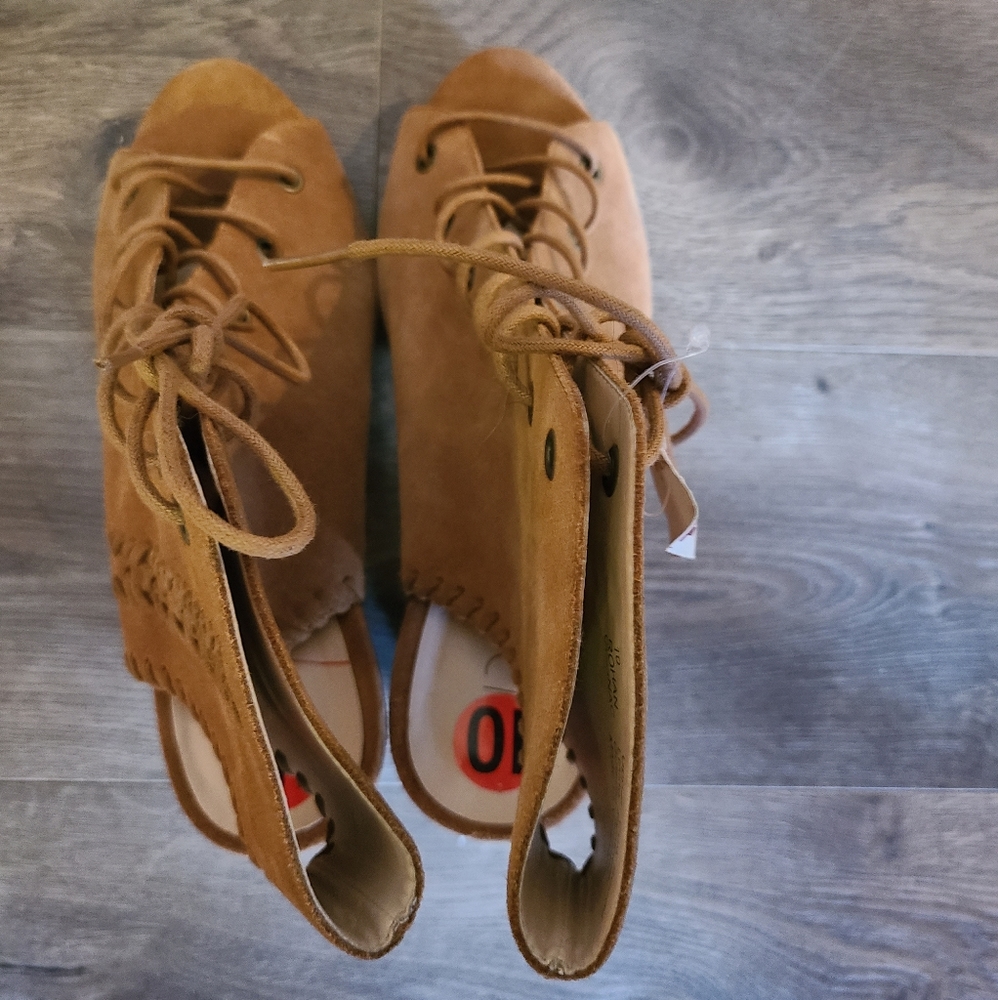 Lace up heel booties